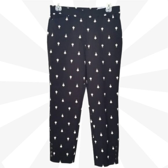 Liz Claiborne Career Black Slimming Mid Rise Pocket Tapered Ankle Pants Size 6 - Picture 1 of 8